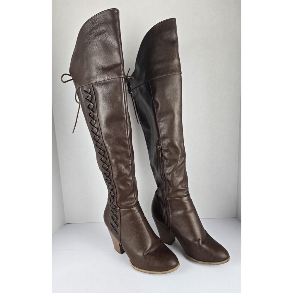 Journee Collection Spritz Over The Knee Boots Womens Size 8 Faux Leather Zip